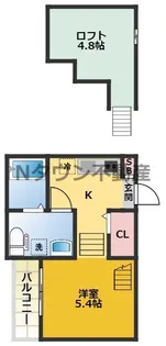 ロッカフォルテ【203号室】の間取り