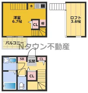 ハーモニーテラス並木【1階】の間取り