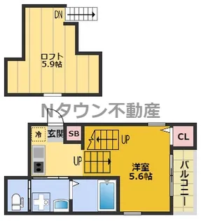 ハーモニーテラス車道【1階】の間取り