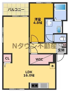 ウィステリア矢田【4階】の間取り