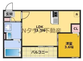 プランドール平安通【2階】の間取り