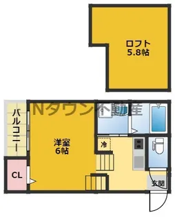 アップルハイム【1階】の間取り