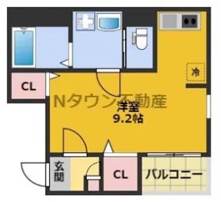 ベルフィノ名古屋【101号室】の間取り
