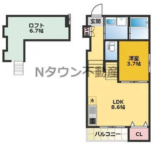 ルナソレイユ【103号室】の間取り