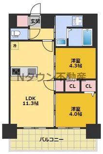 プレサンス名古屋菊井セルカ【11階】の間取り