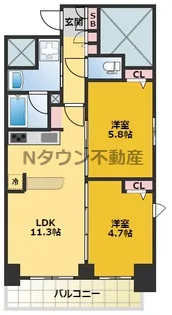 S-RESIDENCE葵Ⅱ【5階】の間取り
