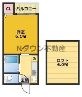 オークヴィラ本陣【105号室】の間取り