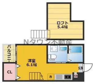 ホワイトアゲート【105号室】の間取り