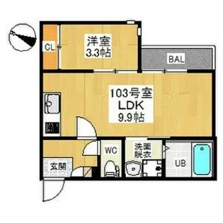 GRANDTIC平安通【1階】の間取り