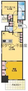 プレサンスロジェ名古屋久屋大通公園【1301号室】の間取り