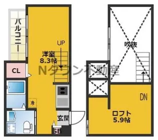 セジョリグラース【2階】の間取り