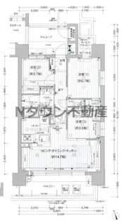 プレサンス ロジェ 名古屋浅間町ザ・レジデンス【14階】の間取り
