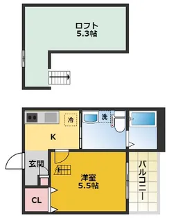 Ciel Bleu 志賀本通(シエルブルーシガ【2階】の間取り