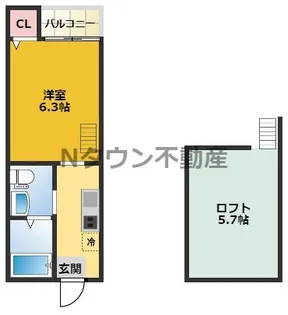 villa志賀本通(ヴィラシガホンドオリ)【1階】の間取り