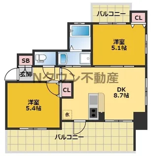 エステムプラザ名古屋駅前プライムタワー【15階】の間取り