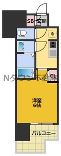 メイクスWアート名駅南Ⅲ【7階】の間取り