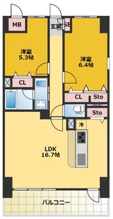 Zelkova城西【4階】の間取り