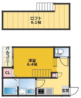 ラ・ネージュ筒井【1階】の間取り