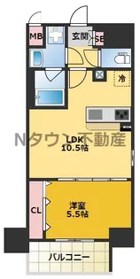 1LDKの間取り画像
