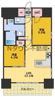 プレサンス ロジェ 丸の内 CENTRAL CASA【4階】の間取り