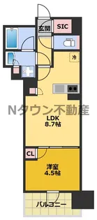 プレサンス名駅南ブリエ【9階】の間取り