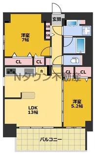 グランディール名古屋【7階】の間取り