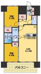 プレサンスジェネ栄【7階】の間取り