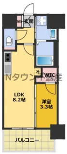 S-RESIDENCE烏森aureate(オリート)【11階】の間取り