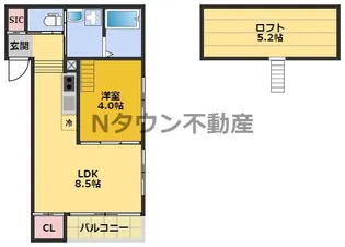 ハーモニーテラス生駒町Ⅱ【1階】の間取り