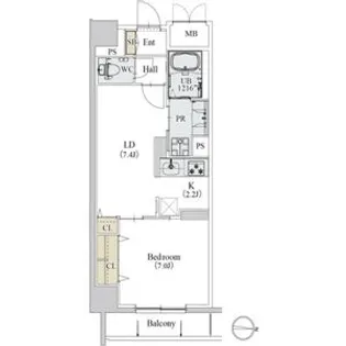 カスタリア新栄II【4階】の間取り