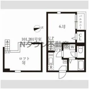 ハーモニーテラス下方町【101号室】の間取り