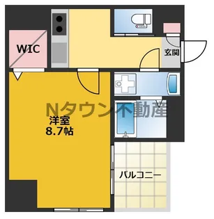 メイクス上前津Ⅱ【9階】の間取り
