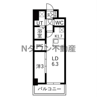 メイクスアート浄心【7階】の間取り