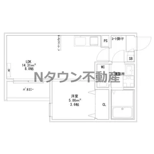 Calm中村日赤【2階】の間取り