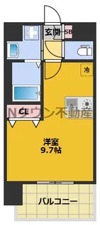 ライジングコート名古屋駅前東【9階】の間取り