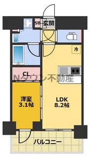 プレサンス レイズ 鶴舞公園【9階】の間取り