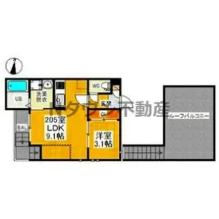 GRANDTIC黒川【205号室】の間取り