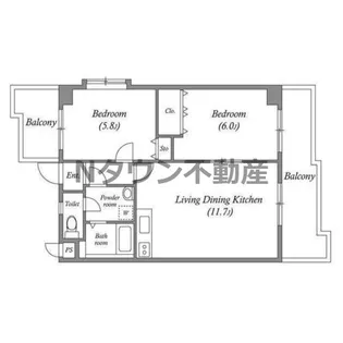 レジデンス代官町スクエア【411号室】の間取り