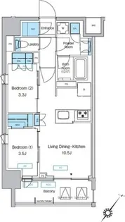 プレディアコート大森山王【3階】の間取り