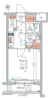 エストゥルース羽田【1階】の間取り
