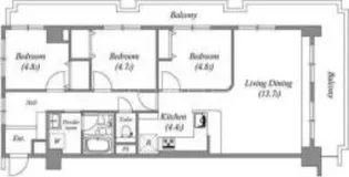 レジデンス多摩川西六郷【9階】の間取り