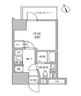 レジディア蒲田Ⅳ【5階】の間取り
