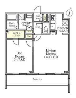 1LDKの間取り画像