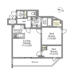 CREALpremier西馬込【1階】の間取り