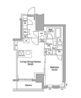 ザ・パークハビオ蒲田【9階】の間取り