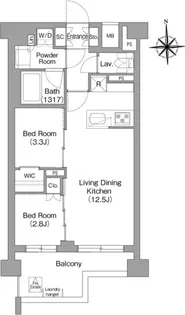 2LDKの間取り画像