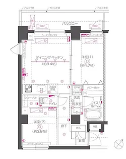 ZOOM下丸子【4階】の間取り