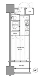 スペーシア梅屋敷【7階】の間取り