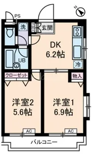三番館竹下【2階】の間取り