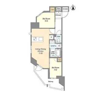 ウェルスクエア西蒲田【6階】の間取り